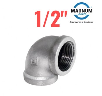 MAGNUN MECH CODO 90°(1/2) CONEX.FIERRO GALVANIZADO150LB